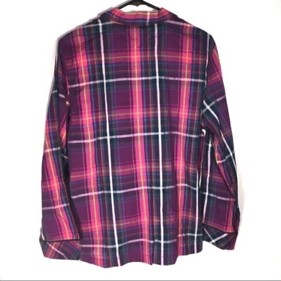 VICTORIA’S SECRET PLAID LONG SLEEVE BUTTON UP SLEEPING SHIRT SZ SMALL - Picture 2 of 7